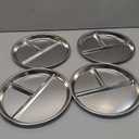4pcs 304 Stainless Steel Kids Plates9"Non-Toxic Circular Portion Control PlateSuitable For Children To Use,Portion Plates For Weight Loss AdultsReusable, Non-Toxic, Anti Drop, And Dishwasher Safe