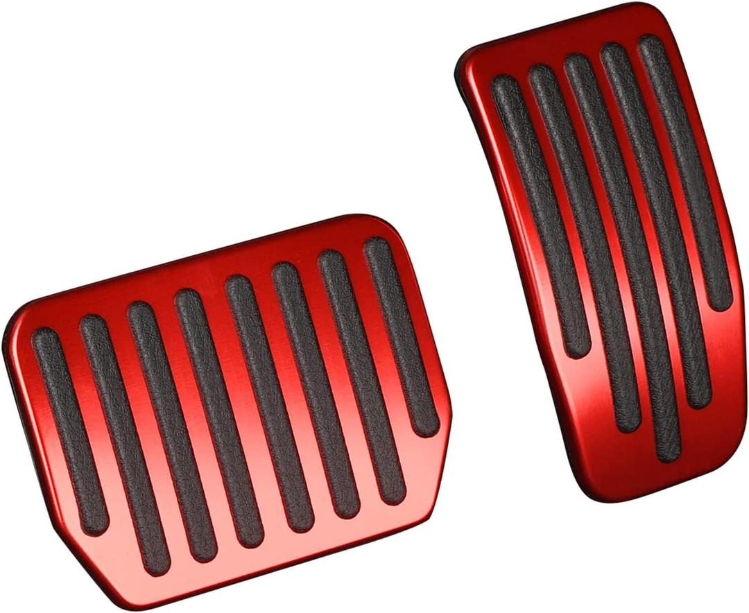 Foot Pedal Pads Set for Tesla Model 3 Model Y, Non-Slip Performance Aluminum Car Accessories Brake & Accelerator Pedal Covers for Model 3/Y (Red)
