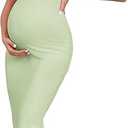 CYCLAMEN 2024 Maternity Mesh Dress Ruched Side Round Neck Pregnancy Dresses Baby Shower Wedding Guest Cocktail Party, XXL