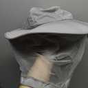 Jiuguva Mosquito Hat Sun Protection Wide Brim Fishing Hat Mosquito Head Net with Adjustable Strap Nap Flap Women Men Outdoors (Gray, L)