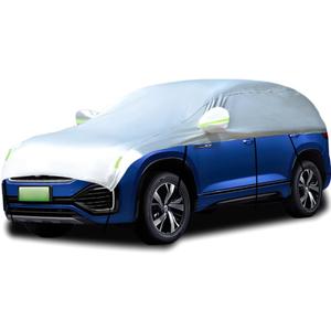 Half Car Cover Car Cover for Sunshade Half Car Body Cover Snow Cover Waterproof Universal Silver with Cotton (SUV)
