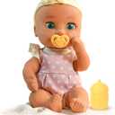 IMC Toys Be Loved Babies Alex 15" Realistic Soft Body Baby Doll with Open/Close Eyes with Bottle, Pacifier, Headband, & Outfit|Pink| Ages 18M+
