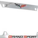 Chevrolet Corvette C6 Grand Sport Metal License Plate Frame Holder (Chrome & Logo Top)