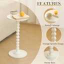 Fultyle Round Side Table, Small Drink Table for Small Spaces, Modern Accent End Table Nightstand with Solid Wood Leg for Living Room, Bedroom, Corners, and Office (White)