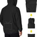 COOFANDY Men's Light Rain Jacket with Hood Packable Waterproof Raincoat Golf Rain Gear Travel Hiking Windbreaker (Black)