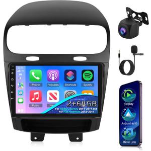 [2G+64G] for 2011-2019 Dodge Journey Radio, Android Car Stereo with 9 inch Touch Screen, Carplay/Android Auto/1080P/Bluetooth/WiFi +AHD Backup Camera