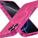 Stronger Magnetic for iPhone 16 Pro Case, Heat Dissipation Frame, Compatible with Magsafe, Camera Protection, Matte Back Slim Protective Cover for iPhone 16 Pro 6.3 Inch, Pink