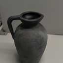 Antique Rustic Ceramic Vase, 9.3 Inch Tall Large Terracotta Vase with Handle, Vintage Farmhouse Pottery Vase for Home Decor, Living Room, Entryway, Wedding, Thanksgiving - Black Bronze