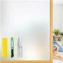 Window Privacy Film with 3 Installation Tools - Frosted Glass Window Film UV Blocking Heat Control Static Cling Window Film for Home Office Bathroom Glass Door(Pure, 17.5 x 157.5 Inch)