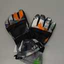 Ski Gloves, Waterproof and Breathable Snow Gloves for Cold Weather, Men & Women Boys and Girls (M(Fit Kids11-15 Years and Women size S-M), Black+orange)