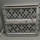 MYPET North States Paws Portable Pet Gate: 26-40" Wide. Pressure Mount. No Tools Needed. Made in USA. Dog Gate 23" Tall, Expandable, Durable Dog Gates for Doorways, Light Gray