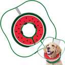 Sponge Dog Cone Collar, Dog Recovery Collar Alternative with Detachable High Clear Shield, Adjustable Soft Neck Cone for Small Medium Large Dogs, Stop Licking After Surgery (Watermelon,XXL)