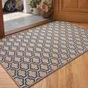 Color&Geometry Thin Indoor Entrance Mats for Home, 17"x29.5" Indoor Mats for Entryway Non Slip Rubber Backed, Dirt Trapper Door Rugs for Entryway Indoor Washable, Dark Khaki (Rolled-up NO Creases)