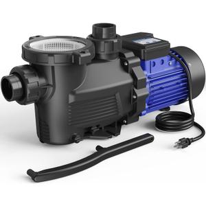 AQUASTRONG In/Above Ground Pool Pump, 2HP Single Speed, 115V, with High Flow 8917 GPH, Powerful Self Primming Swimming Pool Pumps with Filter Basket