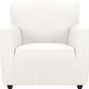 ZNSAYOTX Super Stretch Chair Slipcover Universal Sofa Chair Covers for Living Room Dogs Pet Furniture Protector Spandex Armchair Slipcovers with Anti Slip Foam Sticks (White, Chair)