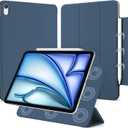 for iPad Air 13 inch M4/M3/M2 Case (2026/2025/2024,Model A3268/A3269/A3271), Auto Sleep/Wake and Magnetic Closure, Trifold Stand Case, PU Leather Cover, Support Apple Pencil Pro, Dark Blue