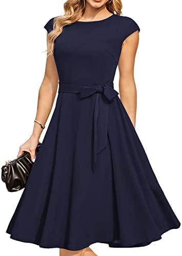 DRESSTELLS Women's Cocktail Dresses, Formal Wedding Guest Modest Church Vintage Holiday Party Evening Dress XL