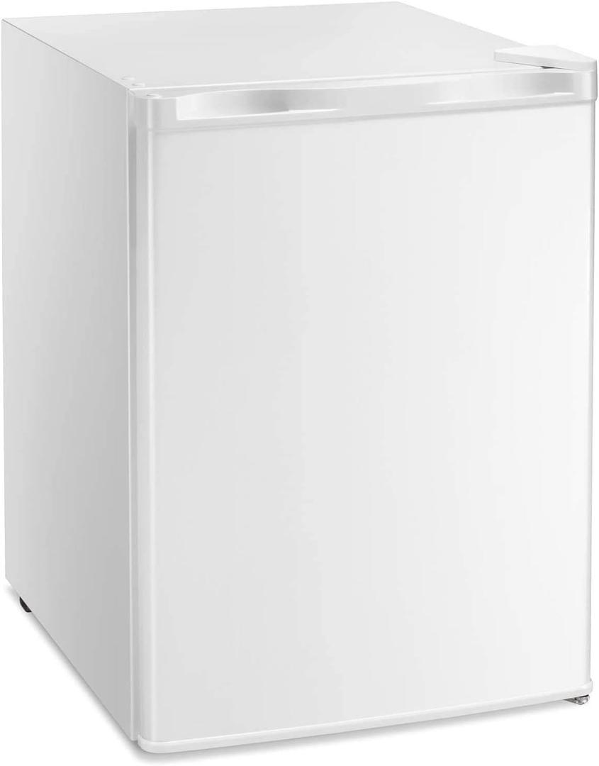 Antarctic Star 2.1 Cu.Ft Upright Freezer, Ultra-Compact Mini Freezer with Reversible Door, 7-Temp Control, Removable Shelves, Stainless Steel for Dorm, Home, Office, White