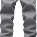 FREDD MARSHALL Men's Fleece Lined Skinny Winter Slim Fit Thicken Warm Stretch Jeans (Gray)