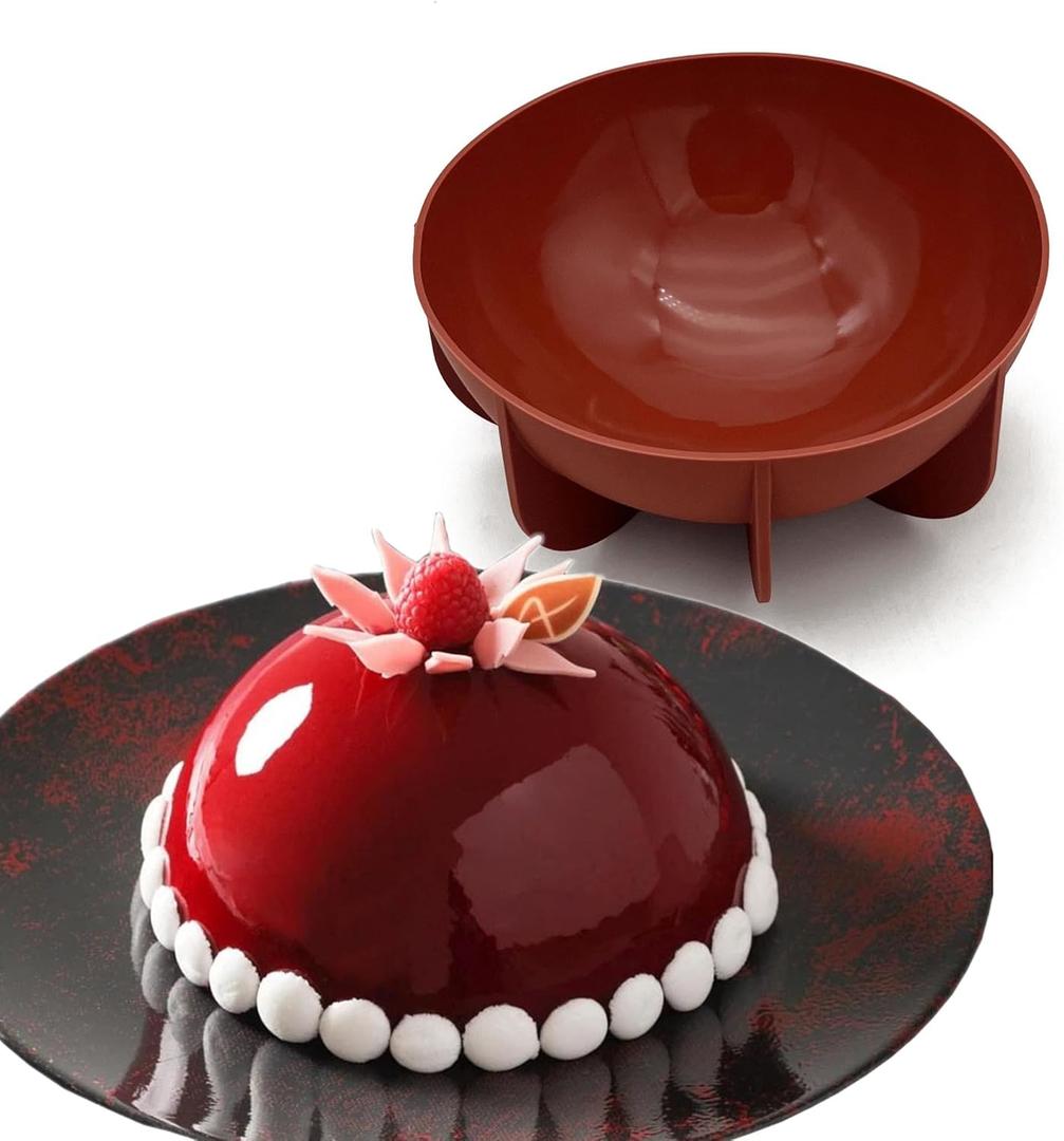 Goldbaking Silicone Dome Cake Pan 7 Inch Half Ball Baking Tray Nonstick Hemisphere Moussecake Mold Bread Mould Bake Form