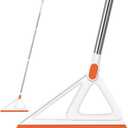 Multifunction Magic Broom, Silicone Squeegee Broom for Floor, Rubber Broom Sweeper for Living Room, Kitchen, Bathroom-Easy Dry The Glass (Orange, 54 INCH)