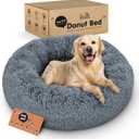 Donut Dog Bed - Premium Comfort for Anxiety Relief - Fluffy & Calming Design with Ultra-Plush Support | Cozy Round Dog Bed with Super Soft Circle Style (Size XL Dark Grey)