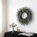 26" Lavender Wreath for Front Door, Spring Summer Lavender Door Wreath with Eucalyptus Leaves Purple Flower Wreath All Seasons for Indoor Outdoor Home Door Wall Farmhouse Decor