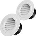 Soffit Vents 4 Inch, Hon&Guan Soffit Exhaust Vent Exterior Round Vent Cover with Built-in a Fly Screen for Bathroom Office Home-2PCS