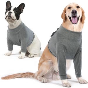 IDOMIK Dog Recovery Suit, Dog Surgery Recovery Suit Front Legs, Comfy Joint Leg Sleeves After Surgery, Elbow Braces Protector for Leg Injuries & Joint Pain, Cone Collar Alternatives, Grey,M (M(Chest Girth:17.3"-21.7"))