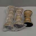 Candle Holder for Pillar Candle Set of 3, Farmhouse Wood Candle Holder, Rustic Wooden Candle Stand, Vintage Small Wooden Candlestick HoldersDecorative for Living Room, Table Centerpiece (Rusticbrown)