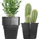 10 Pack Square Planter Nursery Pots 5.2 Gallon Pots for Plants, Plastic Flower Pots, Black Grower Pots with Drainage Hole for Indoor and Outdoor