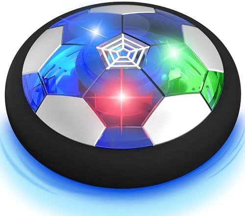 Hover Soccer Ball Boy Toy, Air Powered Floating Hover Soccers with LED Light, Kids Training Soccer Ball Indoor Outdoor Game, Birthday Gifts for Age 3 4 5 6 7 8-10 Years Old Boys Girls