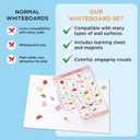 COMIX Magnetic Dry Erase Board, Magnetic ABC Alphabet Chart for Kids, 26" x 17" Adhesive White Board with 156 Pieces ABC Graphic Magnet for Kids at Home Student Classroom