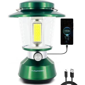 Durapower Rechargeable Camping Lantern,2800 Lumen Super Bright LED Camping Lantern, 5400 mAh Power Bank, IP44 Waterproof, 20 Hours, Portable Lantern for Hurricane, Power Outages