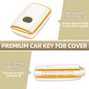 For Key Fob Cover with Keychain, Key Fob Case Cover Fits for 2019-2024 3 6 8 Hatchback CX30 CX5 CX9 CX10 CX50 CX70 CX90 Miata Car Accessories Smart Key, White