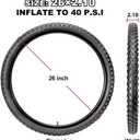 Mountain Bike Tires & Tubes Set: 26x2.1 Inch Puncture-Protection MTB Tires with Heavy-Duty Butyl Inner Tubes & Tire Levers for Off-Road Cycling