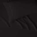 Amazon Basics Lightweight Breathable Super Soft Easy Care Wrinkle Resistant Brushed Microfiber 3 Piece Bed Sheet Set with 14-Inch Deep Pockets, Twin, Black, Solid