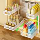 Under Sink Organizer 2-Pack, Metal 2-Tier Pull-Out Cabinet Shelf with Slide-Out Mesh Drawers, Height Adjustable, Space-Saving Under Sink Storage Racks for Kitchen, Bathroom, Laundry Room, White