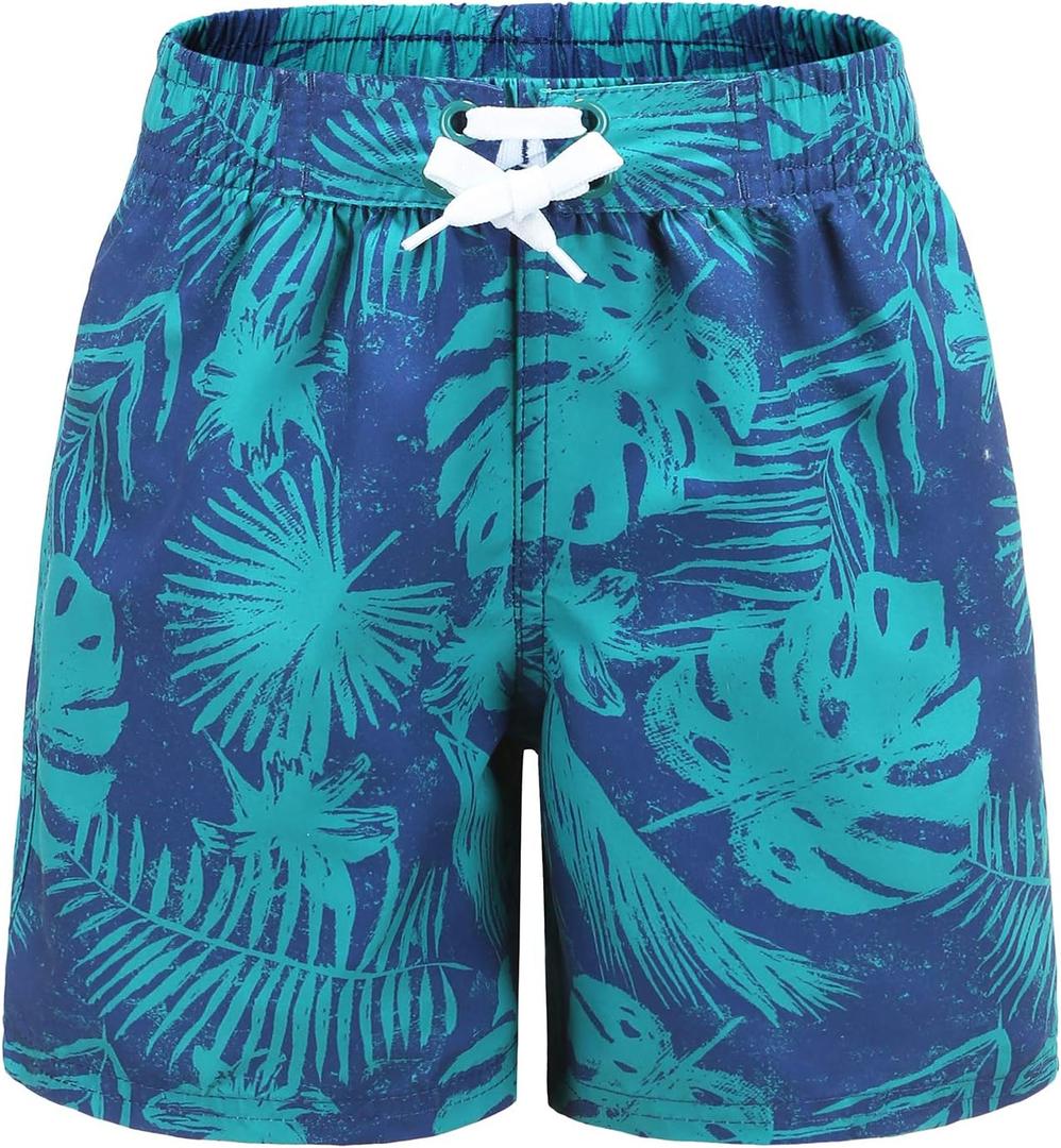 HowJoJo Boys Short Sleeve Rash Guard Shirts Swim Shirt UPF 50+ (11-12 Years, Leaf 05)