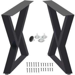 Triangle Shape,Cast Iron Dining , Side table legs,Rustic Heavy Duty DIY Furniture Legs,Square Tube Coffee table legs 2 PCS(28 Height 18 Wide) (B)