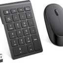 Lekvey Wireless Number Pad, Numeric Pad and Mouse Combo, Portable Slim 2.4GHz USB Wireless 10 Key Numpad Keypad for Laptop, Mac, Notebook, Desktop, PC Computer - Black
