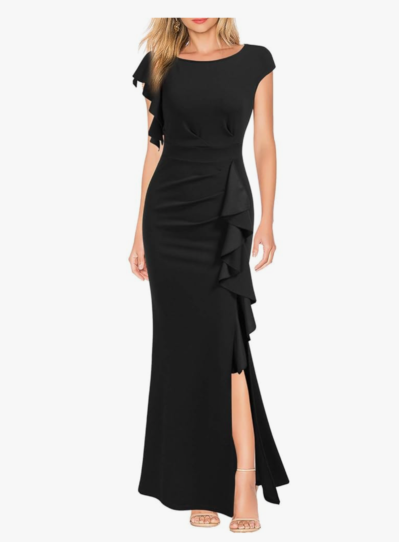 WOOSEA Women's Split Bodycon Mermaid Evening Cocktail Long Dress, Size - L-XL