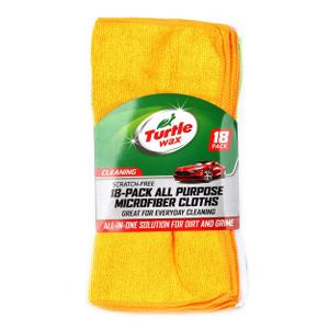 Turtle Wax 18pk All Purpose Microfiber Cloths: Multicolor Automotive Cleaning Towels for Cars, Trucks, Boats & Motorcycles