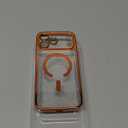 Glitter for iPhone 17 Pro Max Case with Eye-catching Integrated Lens Protection, [Sparkly Bling Back Panel] [Seamless Work with Magsafe] Cute Women Girly Phone Case for iPhone 17 Pro Max Cosmic Orange