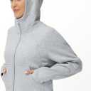 THE GYM PEOPLE Women's Full-Zip Up Hoodies Jacket Fleece Workout Crop Tops Sweatshirts with Pockets Thumb Hole (S)