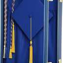 CroBlissful 1 Pcs 17"x23" Graduation Shadow Box Frame Large Wood Display Case with Stick Pins Hanging Hardware Graduation Gown Display Memory Shadow Box for Cap Gown Diploma Stole Cords (Blue)