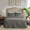 Madison Park Fitted Bedspread Classic Traditional Design All Season, Lightweight, Bedding Set, Matching Shams, Queen, Dark Grey