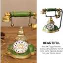 Amosfun Retro Rotary Dial Desk Telephone Resin Vintage Rotary Dial Landline Phones Home Office Decoration Supply