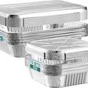 NEEBAKE 20 Set Disposable Aluminum Pans with Lids Assorted Sizes - 10 Large 10.25x12 Foil Pans Half Size & 10 Small 8x8 Tin Foil Baking Pans, Tin Trays Containers for Meal Prep, Food Cooking, Roasting