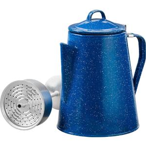 8 Cup Camping Enamel Coffee Percolator Made by Caddis Sports